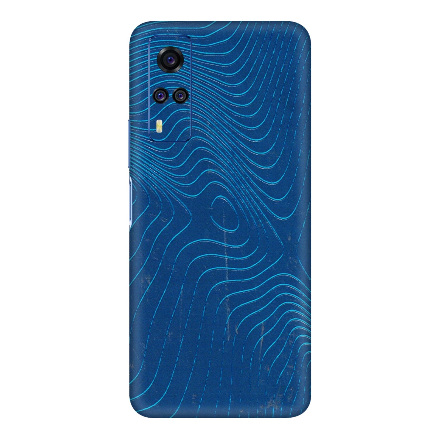 VIVO Y Series Phone Skins (All Models) - Abstract Blue Line Map - 3D Embossed Finish (L-272) Vivo Y51A