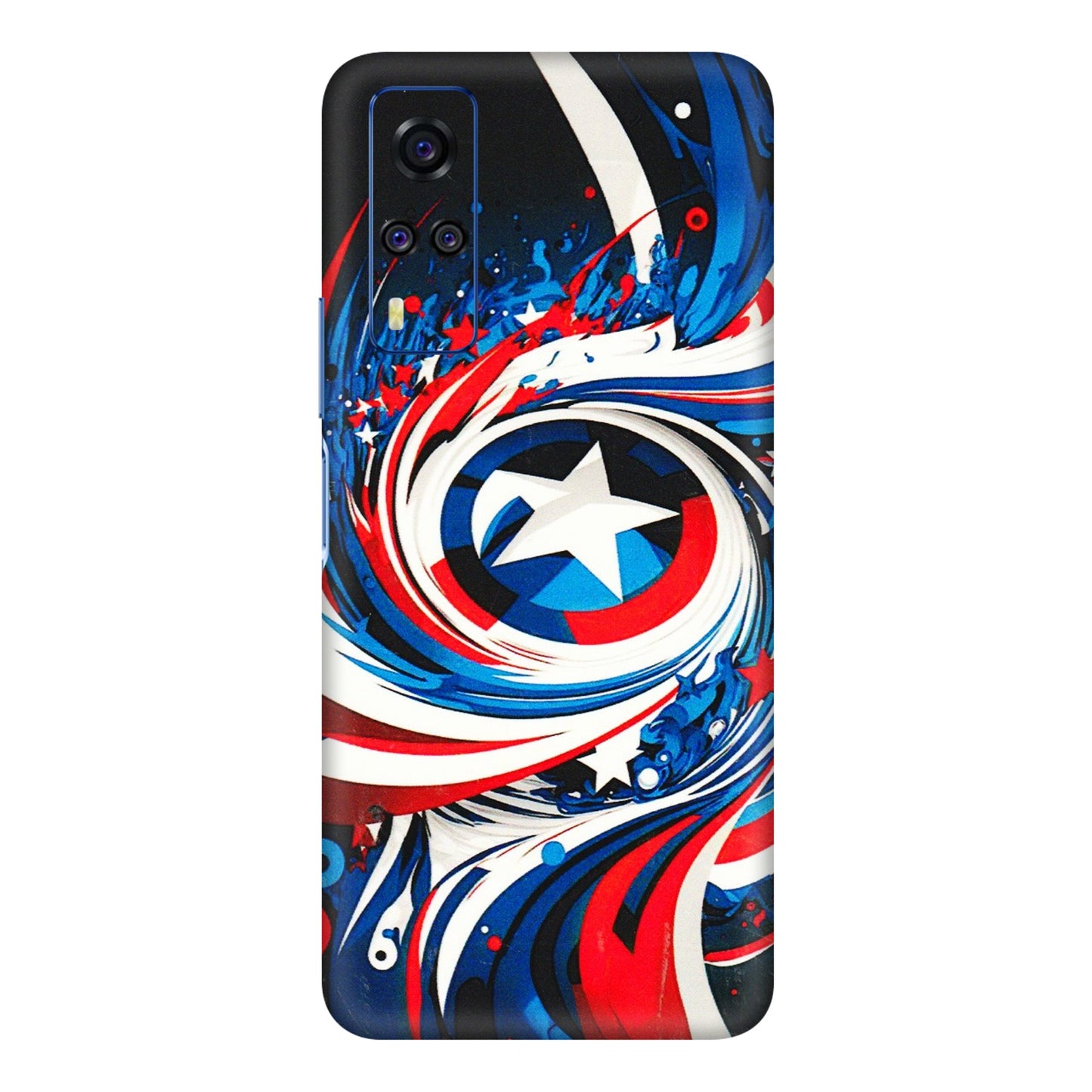 VIVO Y Series Phone Skins (All Models) - Captain America Logo - 3D Embossed Finish (L-307) Vivo Y51A