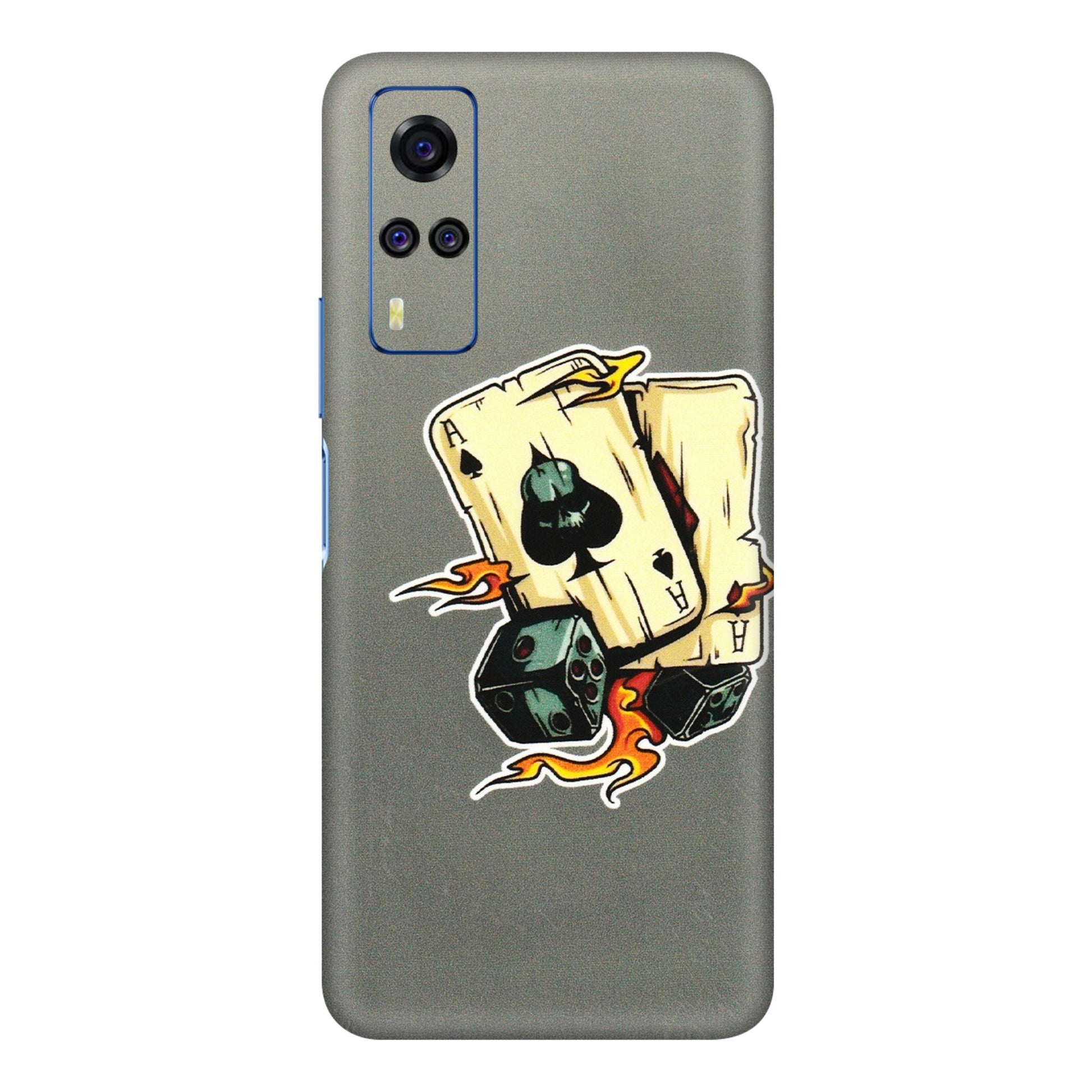 VIVO Y Series Phone Skins (All Models) - Grey Cards Of Ace - 3D Embossed Finish (L-77) Vivo Y51A