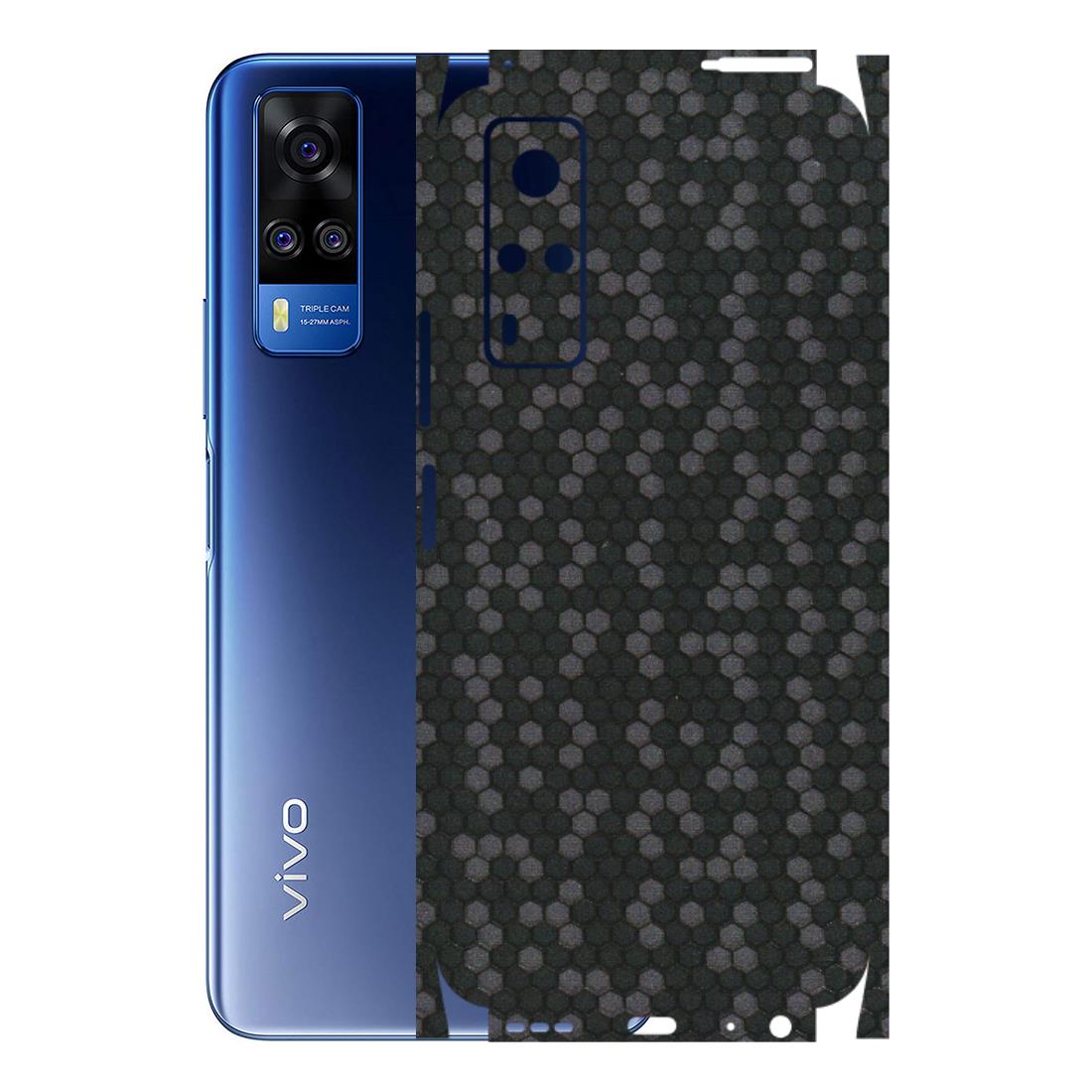 VIVO Y Series Phone Skins (All Models) - Black Grey Honeycomb Sober - 3D Embossed Finish (L-85) Vivo Y51A