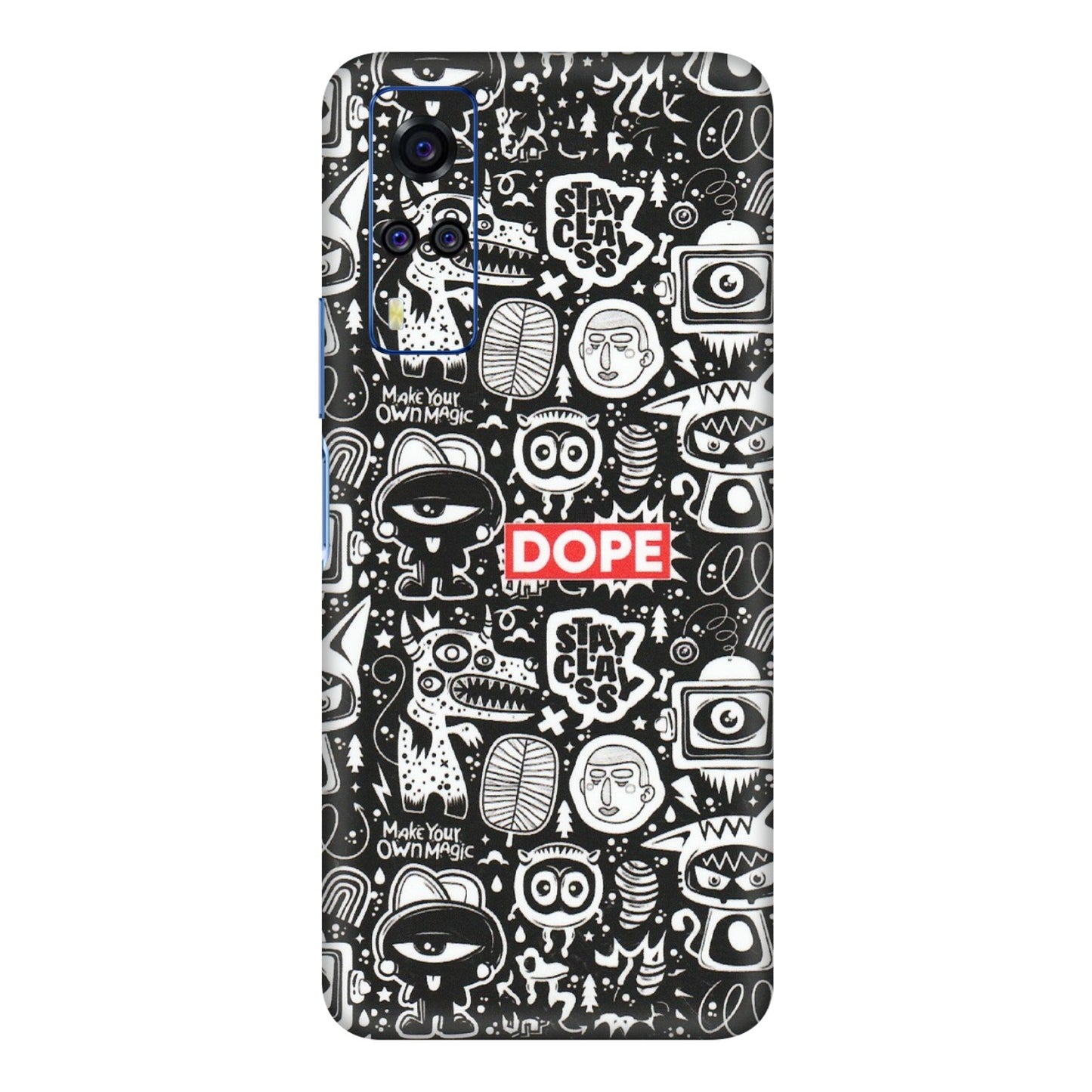 VIVO Y Series Phone Skins (All Models) - Dope Stay Classy Black Doodles - Matte Finish (M-126) Vivo Y51A