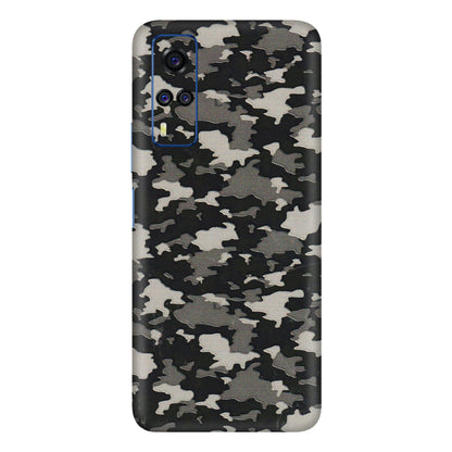 VIVO Y Series Phone Skins (All Models) - Black/Grey Camoflaunge - 3D Embossed Finish (L-142) Vivo Y51
