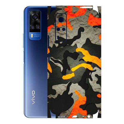 VIVO Y Series Phone Skins (All Models) - Orange Camouflage - 3D Embossed Finish (L-204) Vivo Y51