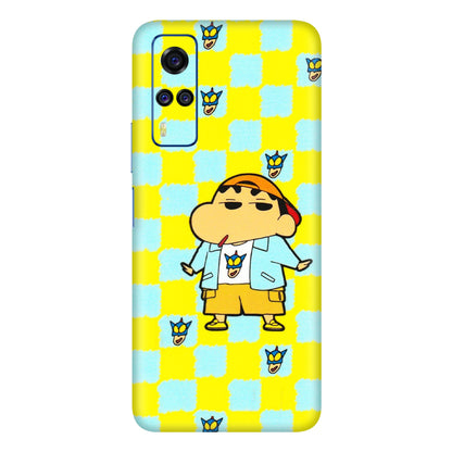 VIVO Y Series Phone Skins (All Models) - Yellow Blue Shinchan Cute - 3D Embossed Finish (L-221) Vivo Y51
