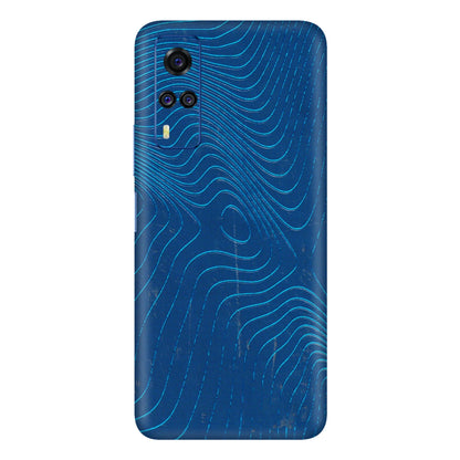 VIVO Y Series Phone Skins (All Models) - Abstract Blue Line Map - 3D Embossed Finish (L-272) Vivo Y51
