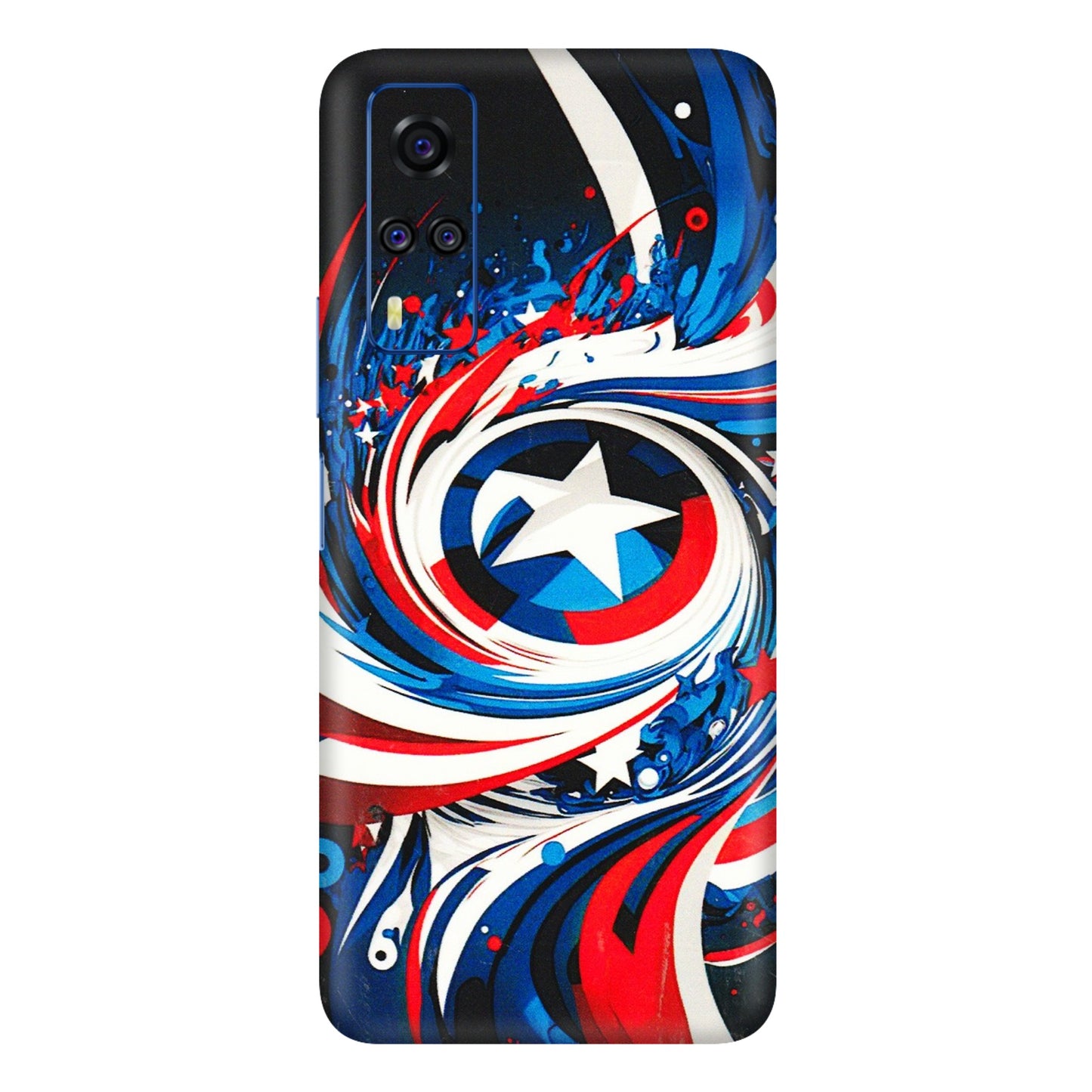 VIVO Y Series Phone Skins (All Models) - Captain America Logo - 3D Embossed Finish (L-307) Vivo Y51