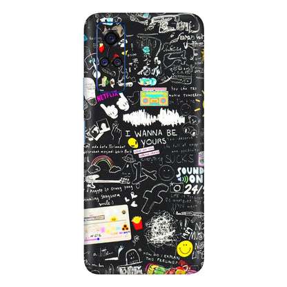 VIVO Y Series Phone Skins (All Models) - Black Creatives Doodles - 3D Embossed Finish (L-311) Vivo Y51