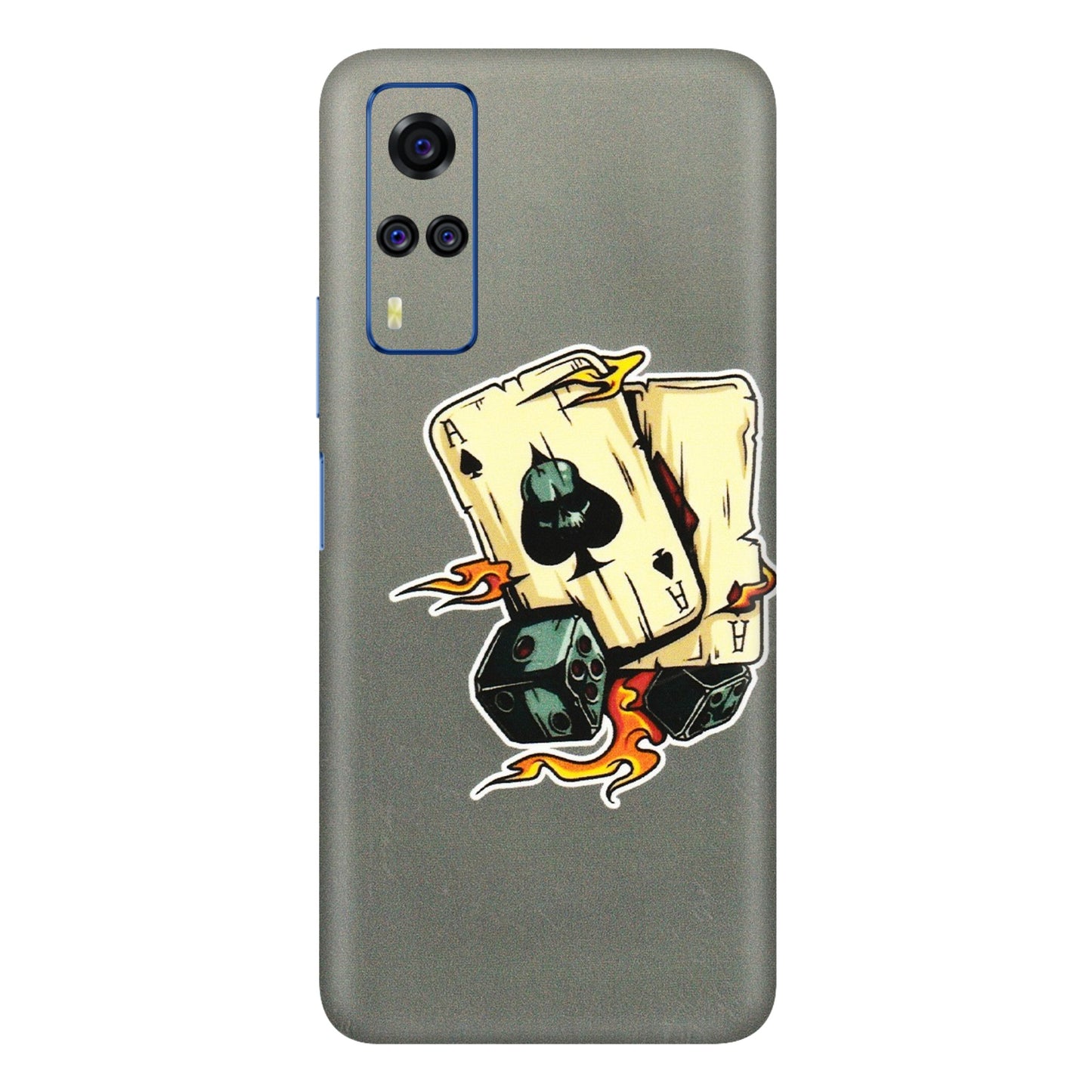 VIVO Y Series Phone Skins (All Models) - Grey Cards Of Ace - 3D Embossed Finish (L-77) Vivo Y51