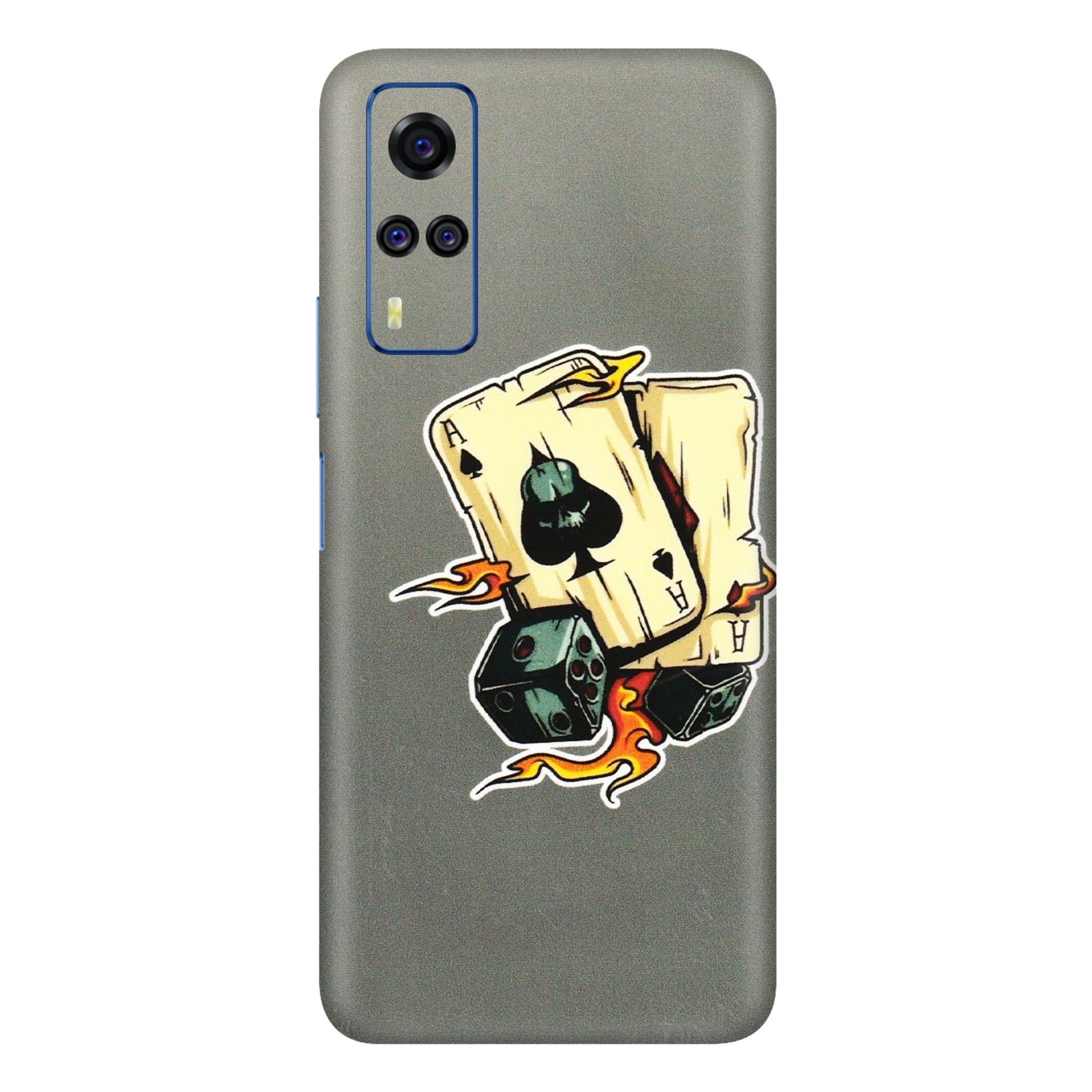 VIVO Y Series Phone Skins (All Models) - Grey Cards Of Ace - 3D Embossed Finish (L-77) Vivo Y51