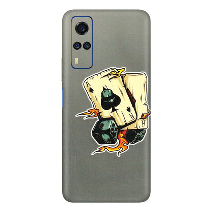 VIVO Y Series Phone Skins (All Models) - Grey Cards Of Ace - 3D Embossed Finish (L-77) Vivo Y51