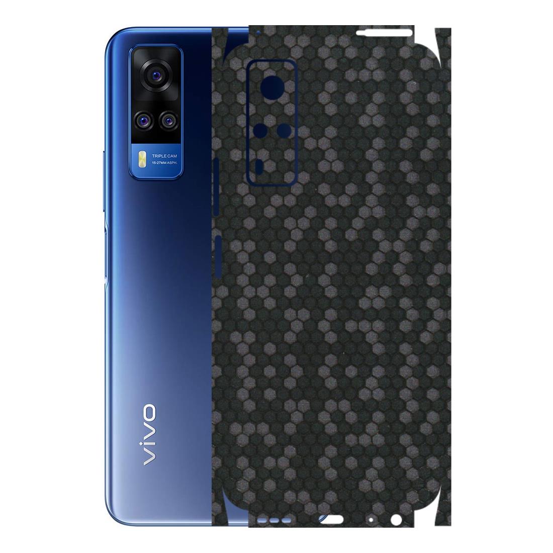 VIVO Y Series Phone Skins (All Models) - Black Grey Honeycomb Sober - 3D Embossed Finish (L-85) Vivo Y51