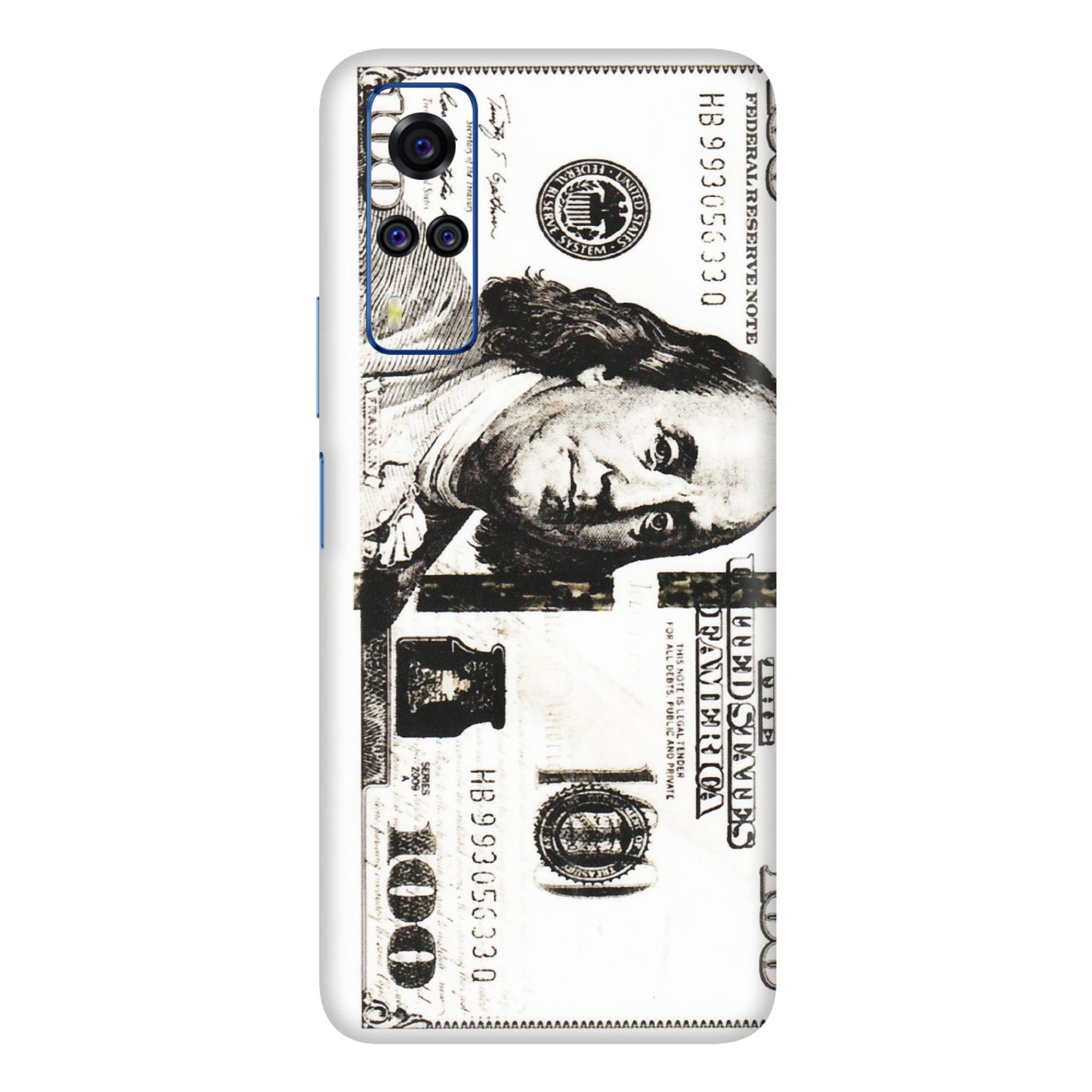 VIVO Y Series Phone Skins (All Models) - 100 Dollar Currency - Transparent Finish (T-01) Vivo Y51