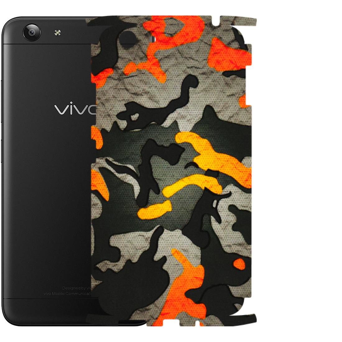 VIVO Y Series Phone Skins (All Models) - Orange Camouflage - 3D Embossed Finish (L-204) Vivo Y53