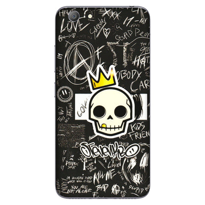 VIVO Y Series Phone Skins (All Models) - Funny Skull Black Chalk Grafitti - 3D Embossed Finish (L-22) Vivo Y53