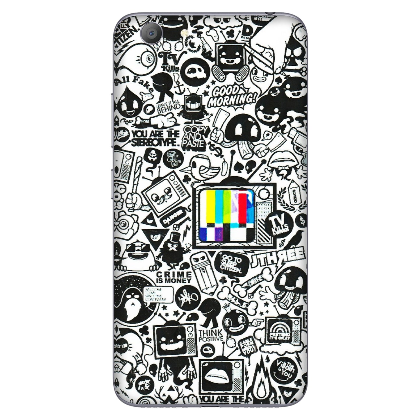 VIVO Y Series Phone Skins (All Models) - Doodles Positive Art - 3D Embossed Finish (L-263) Vivo Y53