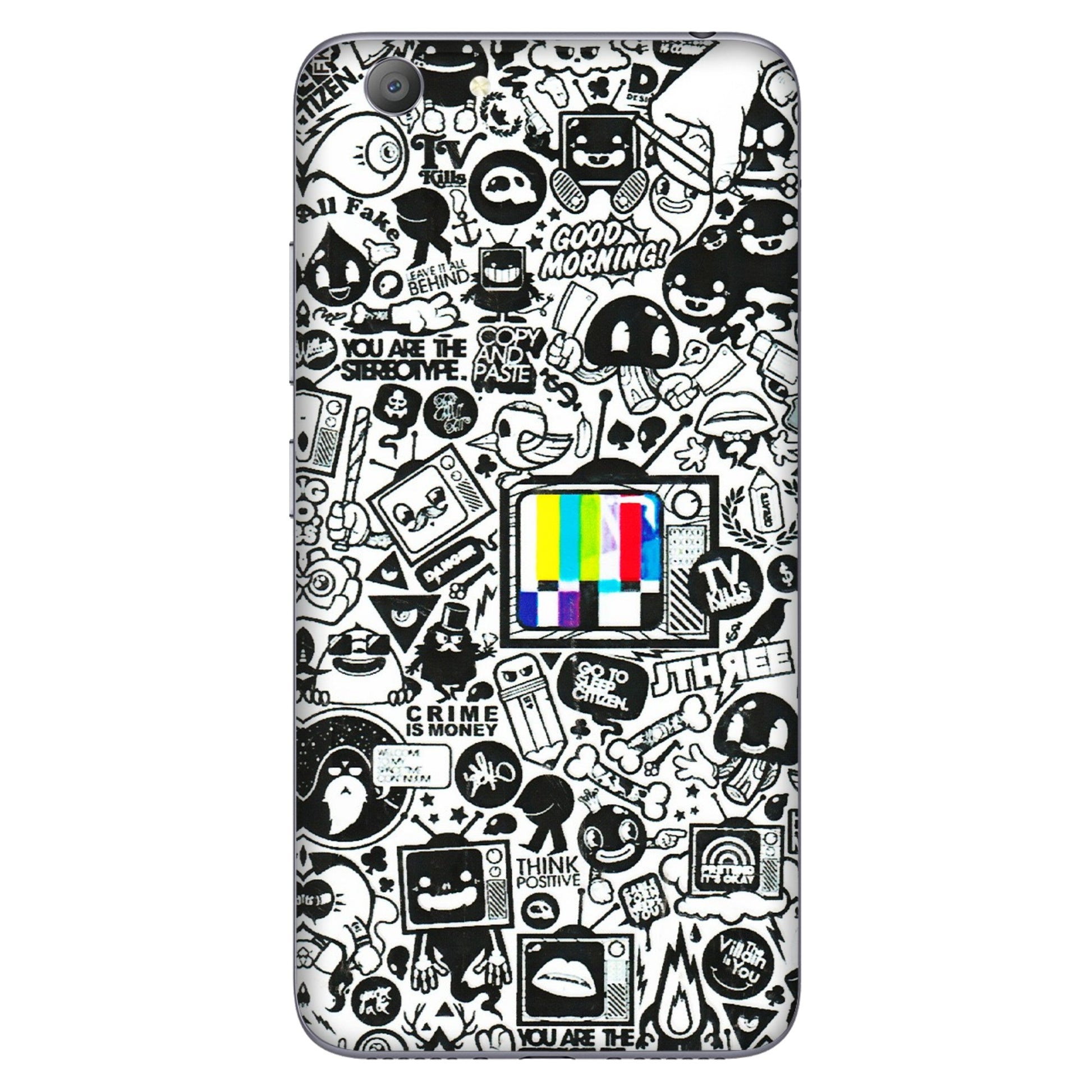 VIVO Y Series Phone Skins (All Models) - Doodles Positive Art - 3D Embossed Finish (L-263) Vivo Y53