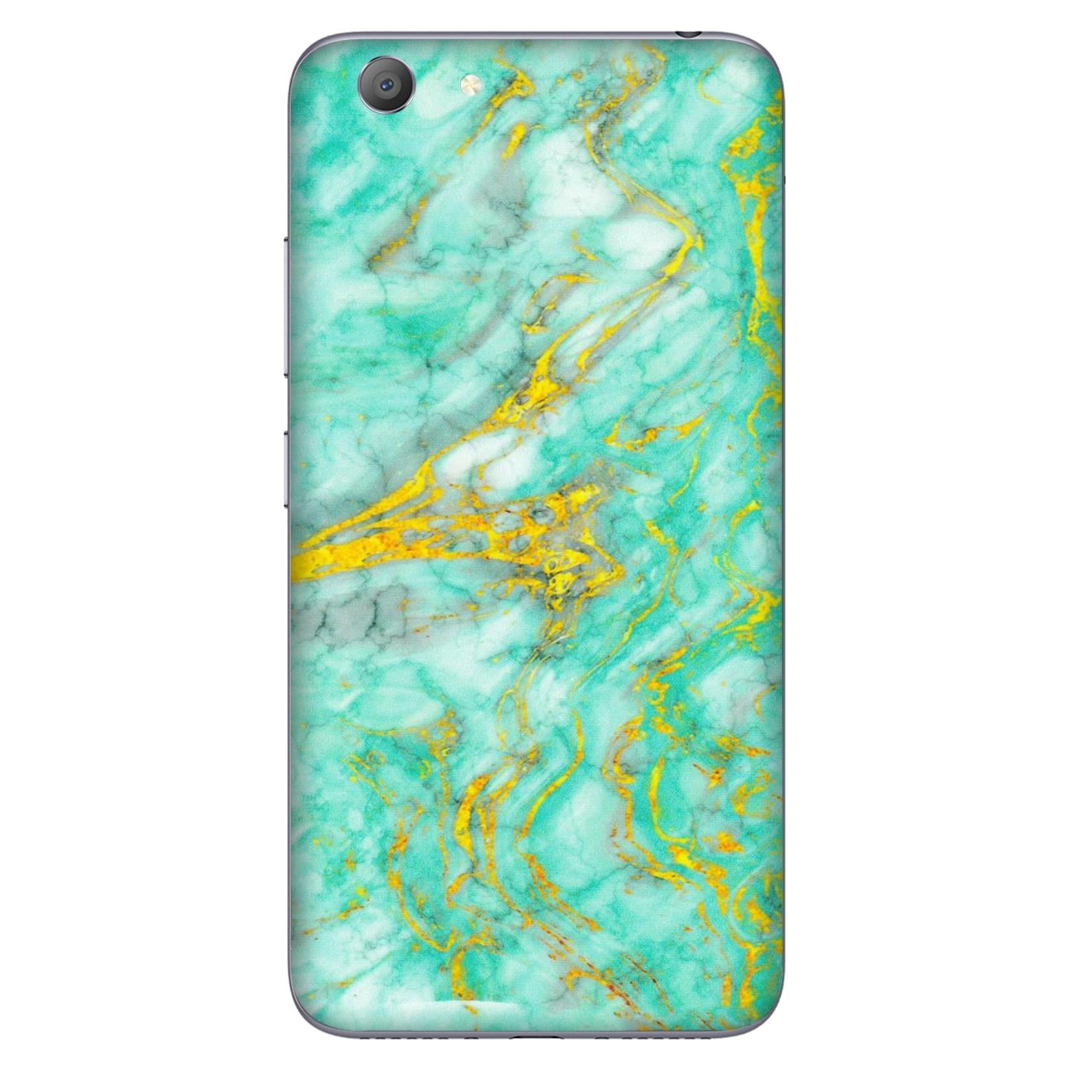 VIVO Y Series Phone Skins (All Models) - Green And Gold Marble Feel - Matte Finish (M-16) Vivo Y53