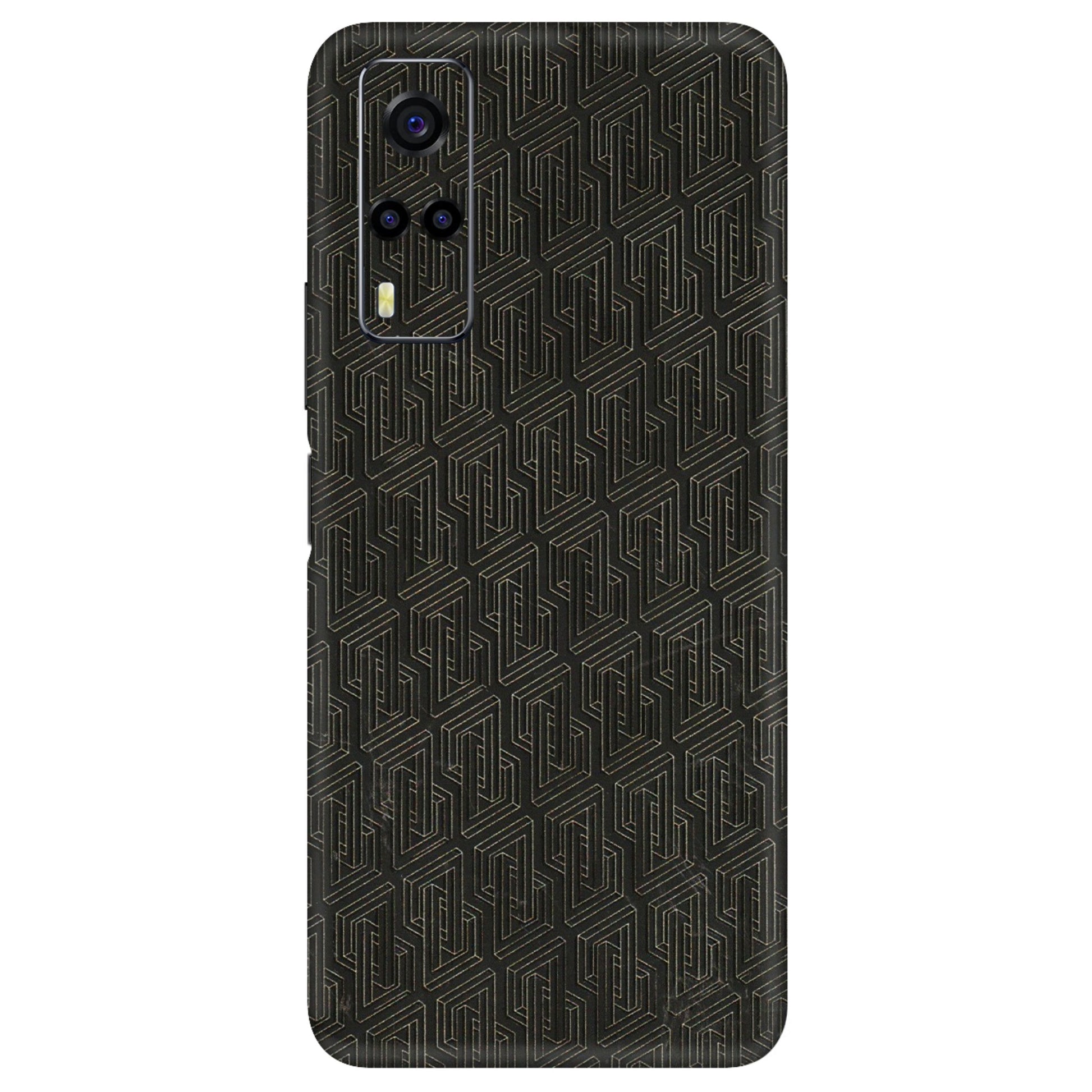 VIVO Y Series Phone Skins (All Models) - Black Abstract Pattern - 3D Embossed Finish (L-117) Vivo Y53S