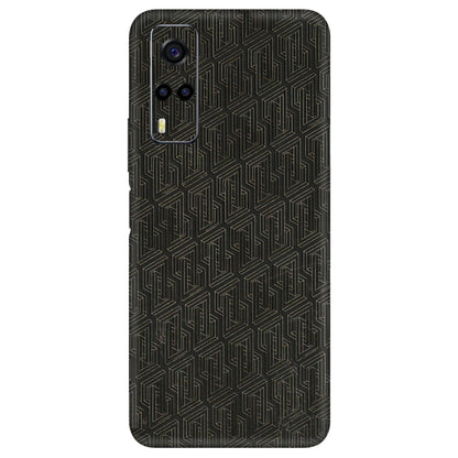 VIVO Y Series Phone Skins (All Models) - Black Abstract Pattern - 3D Embossed Finish (L-117) Vivo Y53S