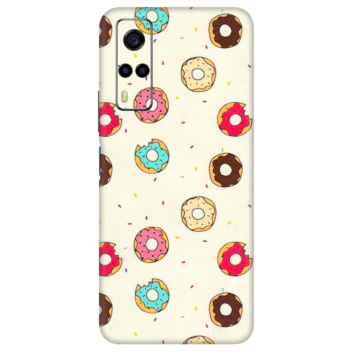 VIVO Y Series Phone Skins (All Models) - Mini Donuts Doodle Art - 3D Embossed Finish (L-122) Vivo Y53S