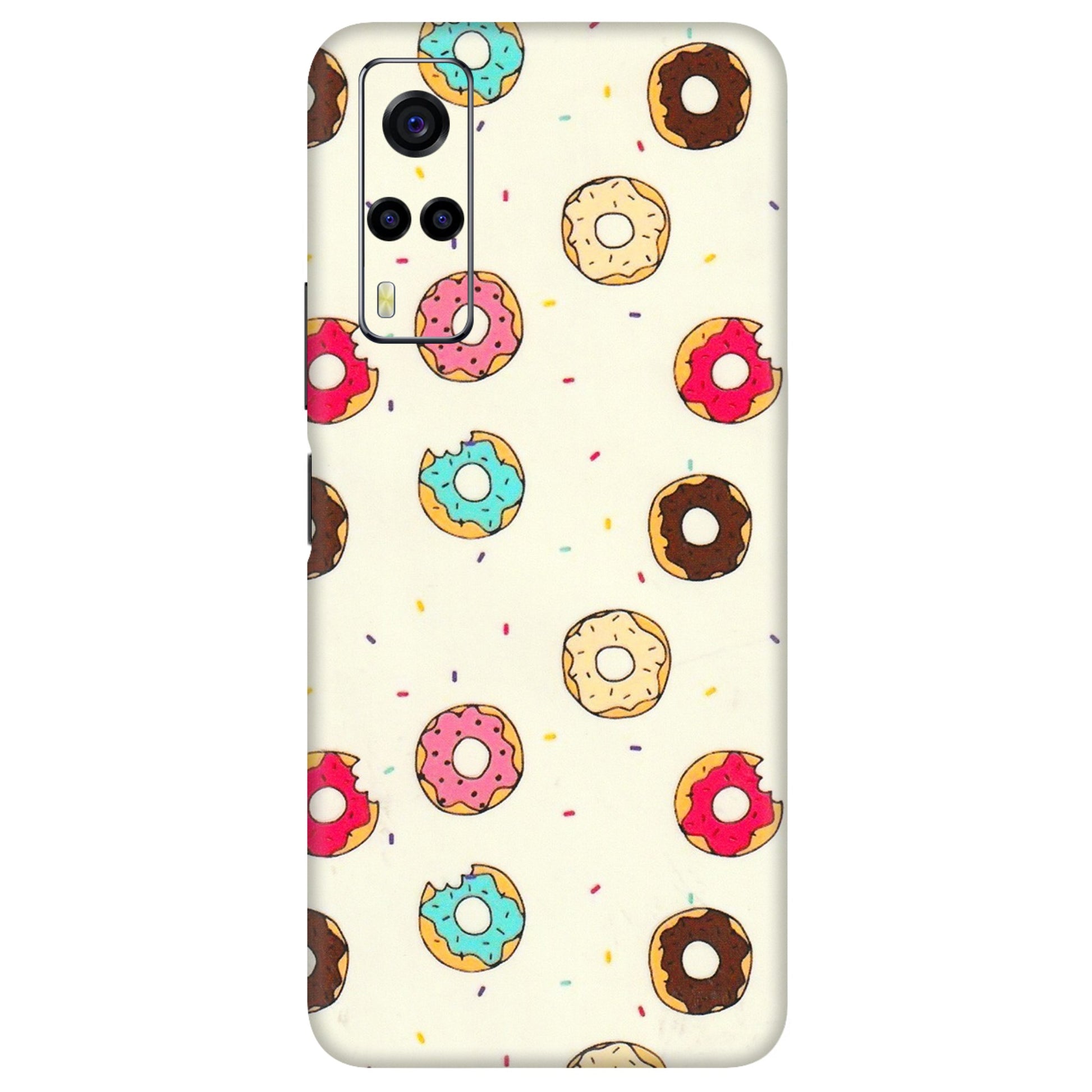 VIVO Y Series Phone Skins (All Models) - Mini Donuts Doodle Art - 3D Embossed Finish (L-122) Vivo Y53S