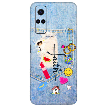 VIVO Y Series Phone Skins (All Models) - Denim Jeans Pocket - 3D Embossed Finish (L-134) Vivo Y53S