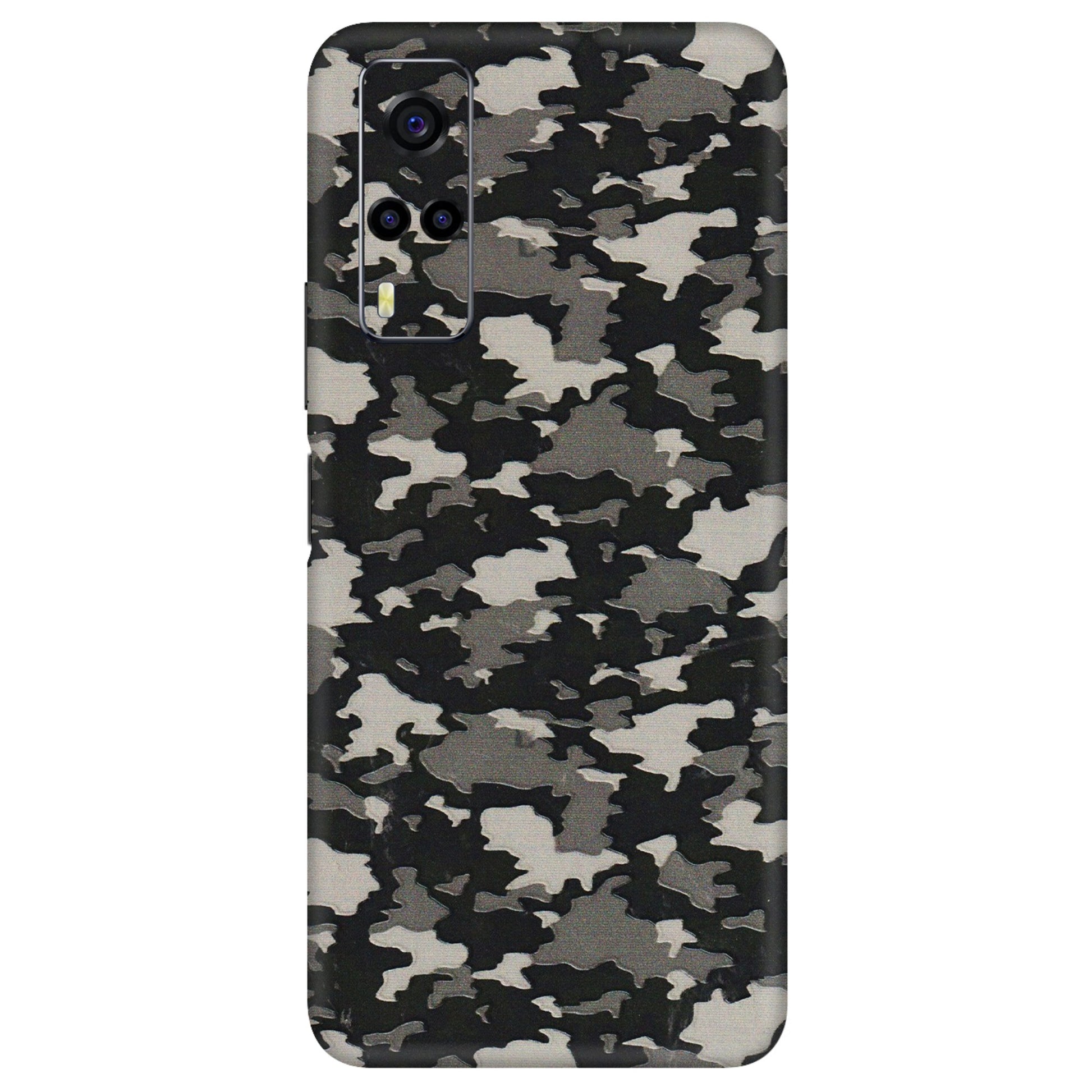 VIVO Y Series Phone Skins (All Models) - Black/Grey Camoflaunge - 3D Embossed Finish (L-142) Vivo Y53S