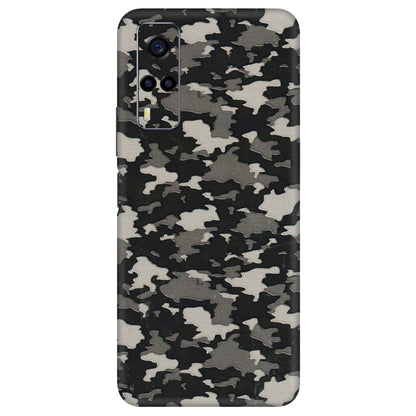 VIVO Y Series Phone Skins (All Models) - Black/Grey Camoflaunge - 3D Embossed Finish (L-142) Vivo Y53S