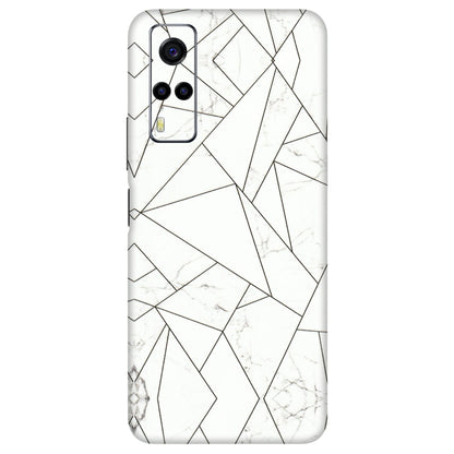 VIVO Y Series Phone Skins (All Models) - Luxury White Marble Effect - 3D Embossed Finish (L-168) Vivo Y53S