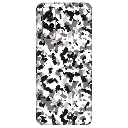 VIVO Y Series Phone Skins (All Models) - White Black Camouflage - 3D Embossed Finish (L-18) Vivo Y53S