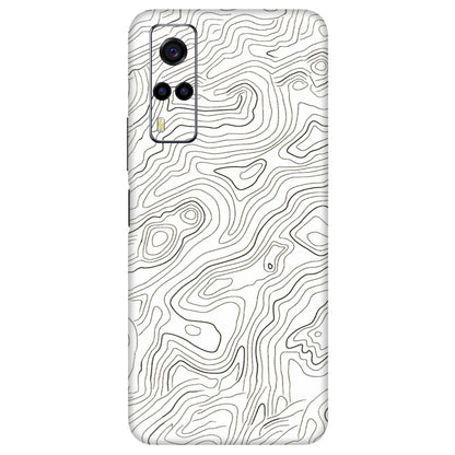 VIVO Y Series Phone Skins (All Models) - White Black Swirls - 3D Embossed Finish (L-219) Vivo Y53S
