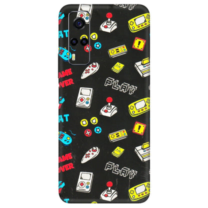 VIVO Y Series Phone Skins (All Models) - Gaming Doodles - 3D Embossed Finish (L-224) Vivo Y53S