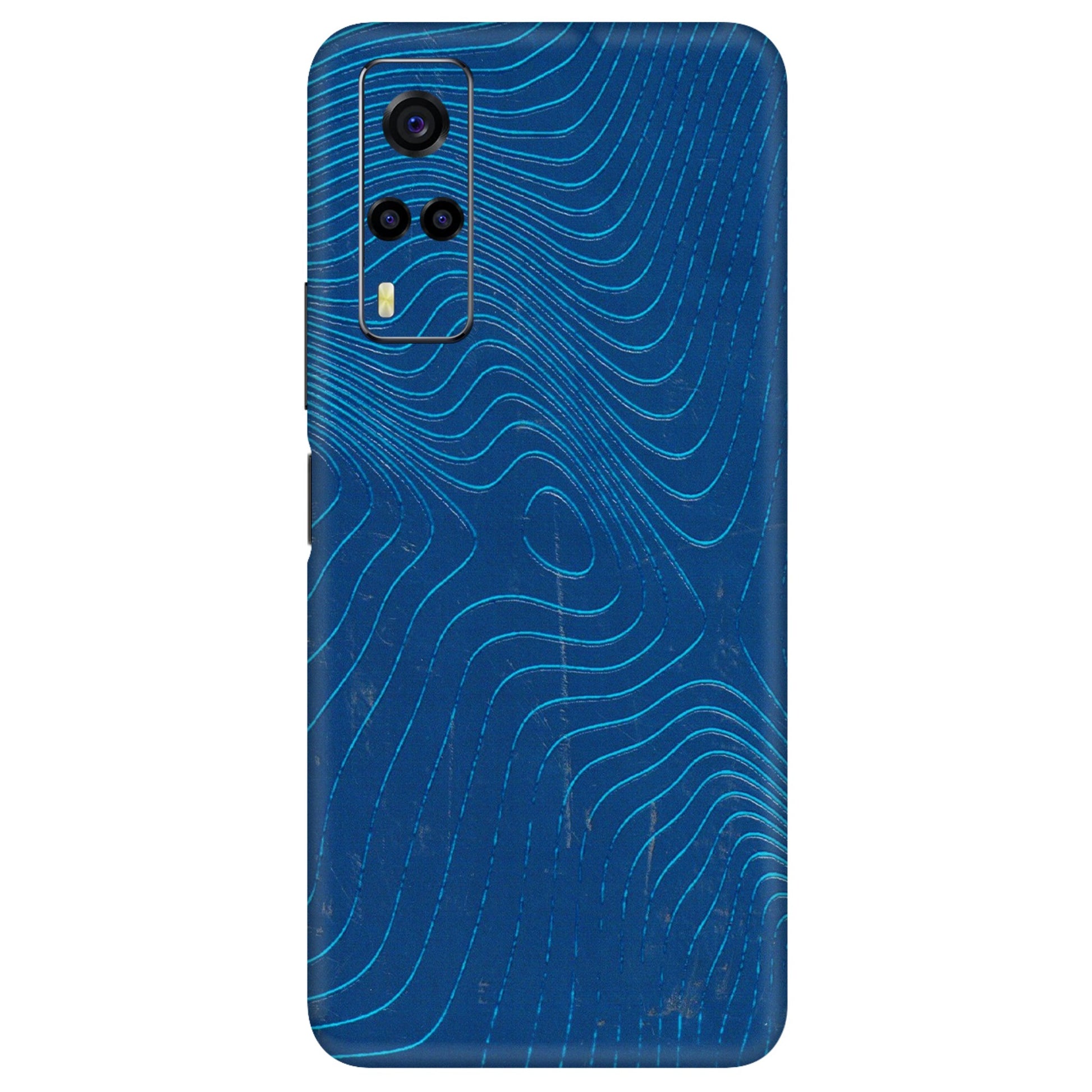VIVO Y Series Phone Skins (All Models) - Abstract Blue Line Map - 3D Embossed Finish (L-272) Vivo Y53S