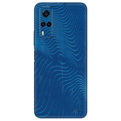 VIVO Y Series Phone Skins (All Models) - Abstract Blue Line Map - 3D Embossed Finish (L-272) Vivo Y53S