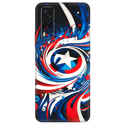 VIVO Y Series Phone Skins (All Models) - Captain America Logo - 3D Embossed Finish (L-307) Vivo Y53S