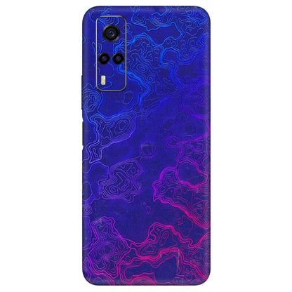 VIVO Y Series Phone Skins (All Models) - Purple Ripples Swirl - 3D Embossed Finish (L-314) Vivo Y53S