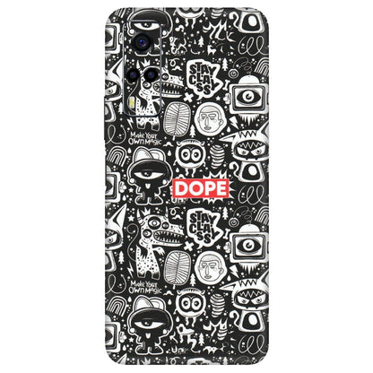 VIVO Y Series Phone Skins (All Models) - Dope Stay Classy Black Doodles - Matte Finish (M-126) Vivo Y53S