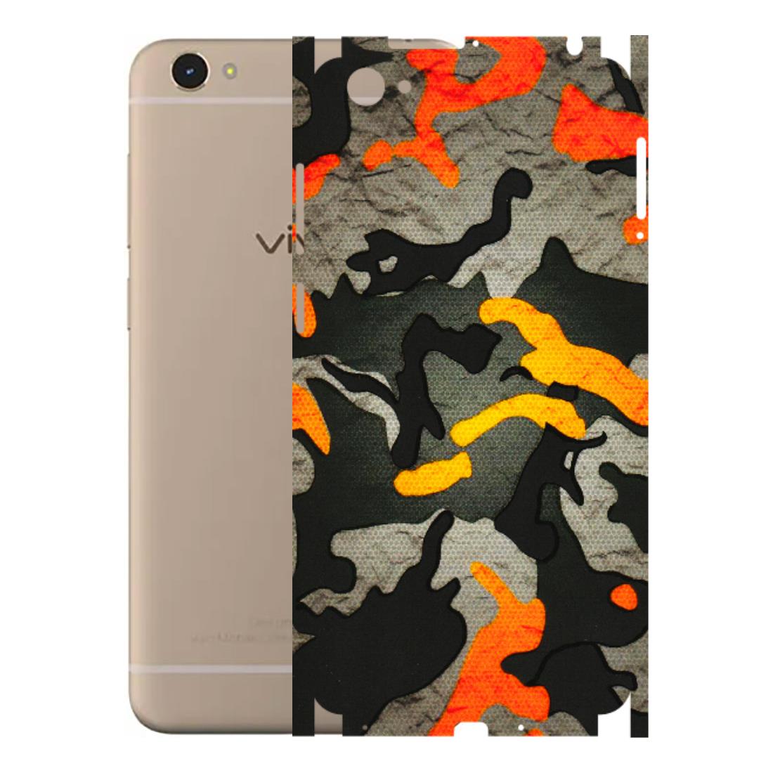 VIVO Y Series Phone Skins (All Models) - Orange Camouflage - 3D Embossed Finish (L-204) Vivo Y55L