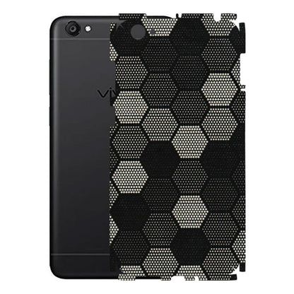 VIVO Y Series Phone Skins (All Models) - Black & White Dotted Honeycomb Texture - 3D Embossed Finish (L-202) Vivo Y55S
