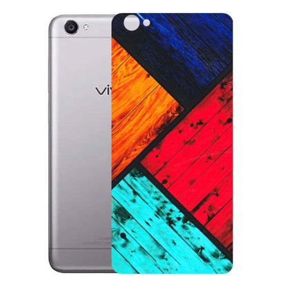 VIVO Y Series Phone Skins (All Models) - Colourful Wood Panels Abstract - 3D Embossed Finish (L-09) Vivo Y55
