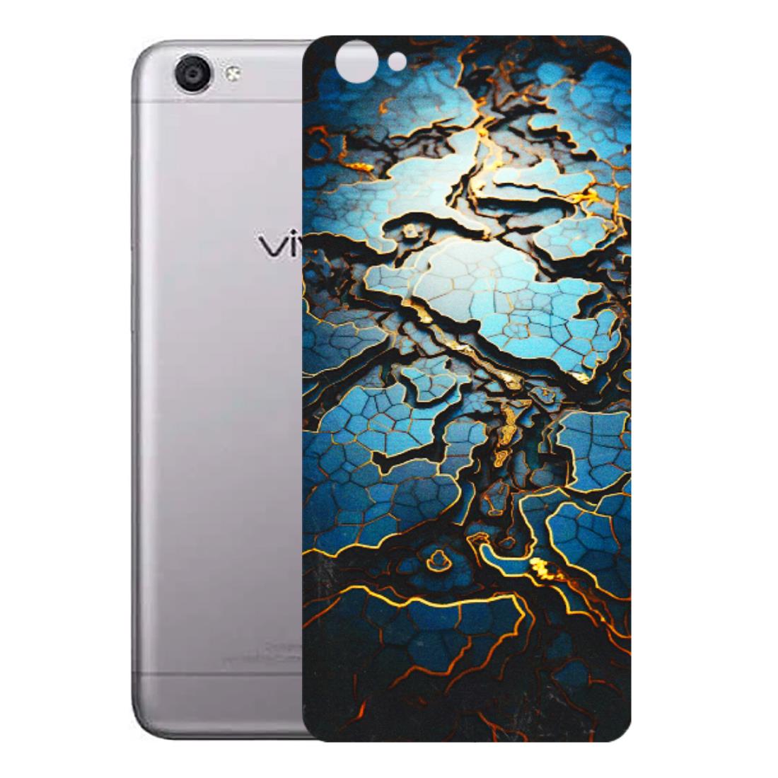 VIVO Y Series Phone Skins (All Models) - Blue Gold Abstract - 3D Embossed Finish (L-11) Vivo Y55