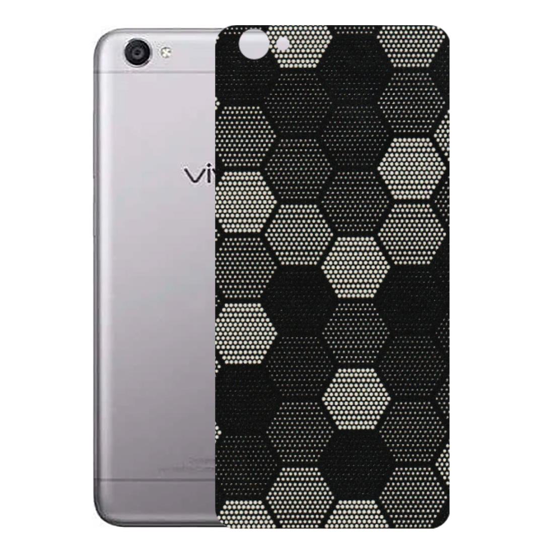 VIVO Y Series Phone Skins (All Models) - Black & White Dotted Honeycomb Texture - 3D Embossed Finish (L-202) Vivo Y55