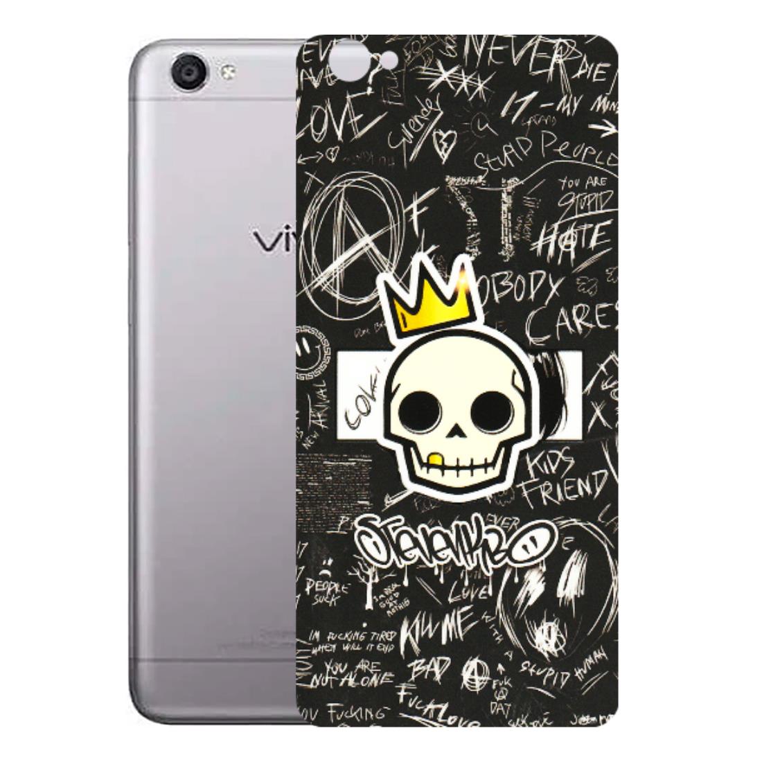 VIVO Y Series Phone Skins (All Models) - Funny Skull Black Chalk Grafitti - 3D Embossed Finish (L-22) Vivo Y55