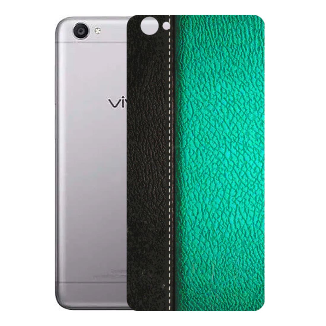 VIVO Y Series Phone Skins (All Models) - Black Green Dual Leather Stich - 3D Embossed Finish (L-233) Vivo Y55