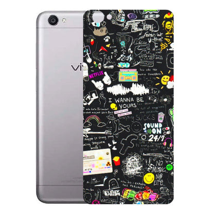VIVO Y Series Phone Skins (All Models) - Black Creatives Doodles - 3D Embossed Finish (L-311) Vivo Y55