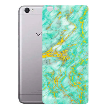 VIVO Y Series Phone Skins (All Models) - Green And Gold Marble Feel - Matte Finish (M-16) Vivo Y55