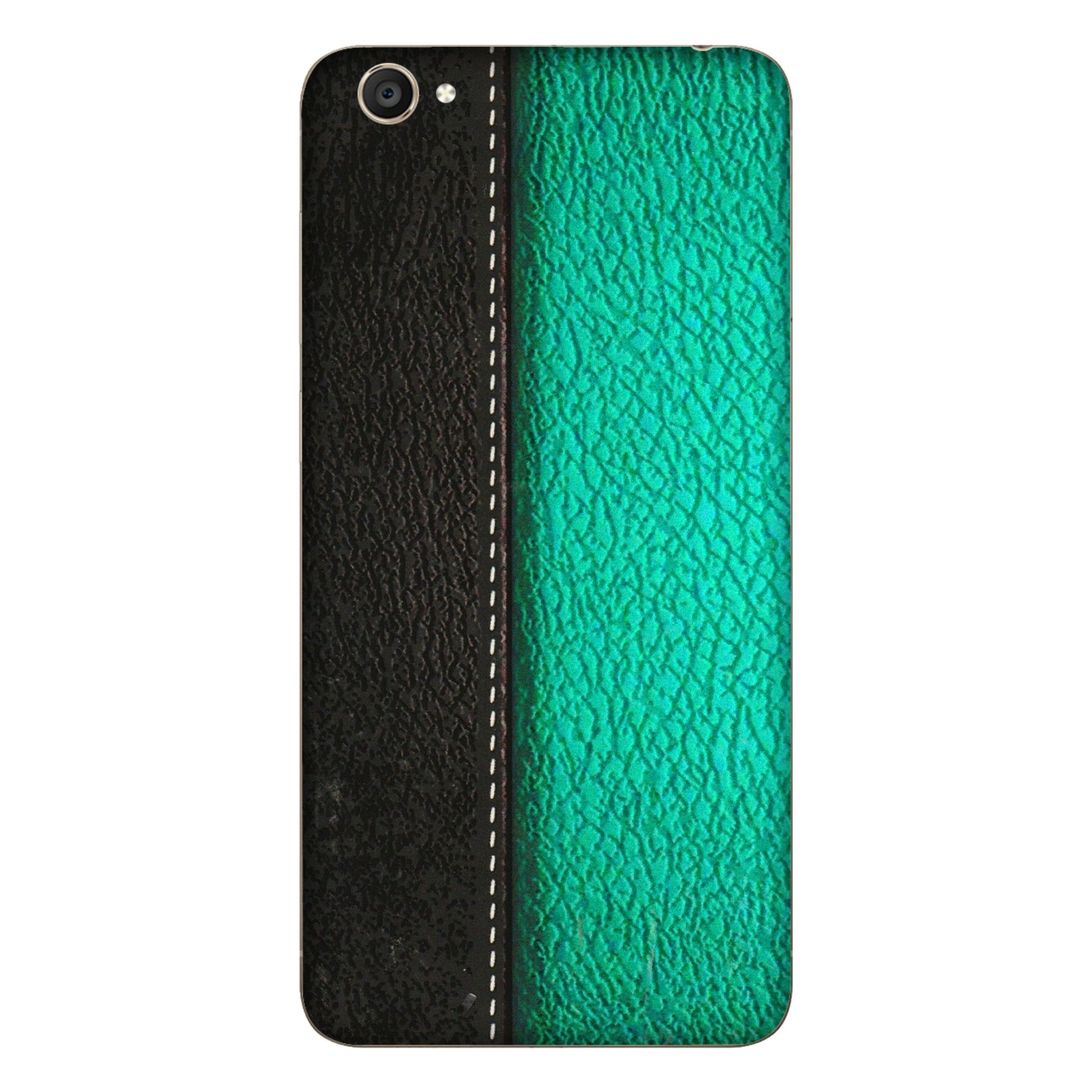 VIVO Y Series Phone Skins (All Models) - Black Green Dual Leather Stich - 3D Embossed Finish (L-233) Vivo Y55S