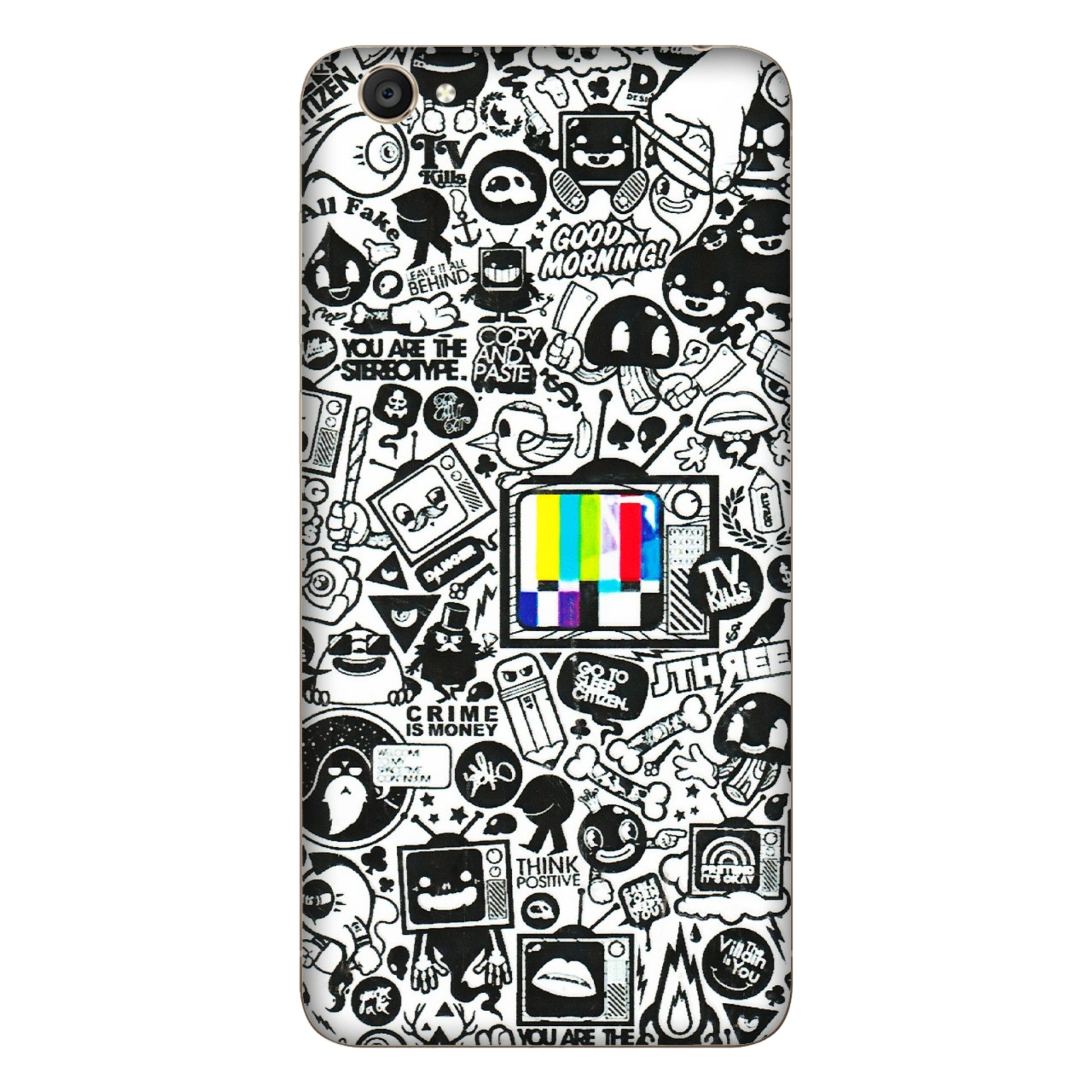 VIVO Y Series Phone Skins (All Models) - Doodles Positive Art - 3D Embossed Finish (L-263) Vivo Y55S