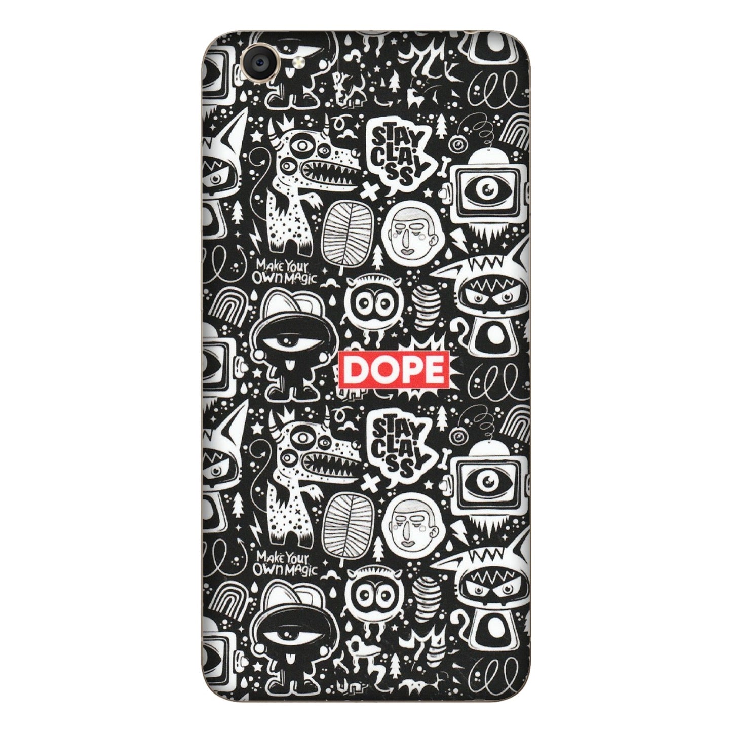VIVO Y Series Phone Skins (All Models) - Dope Stay Classy Black Doodles - Matte Finish (M-126) Vivo Y55S