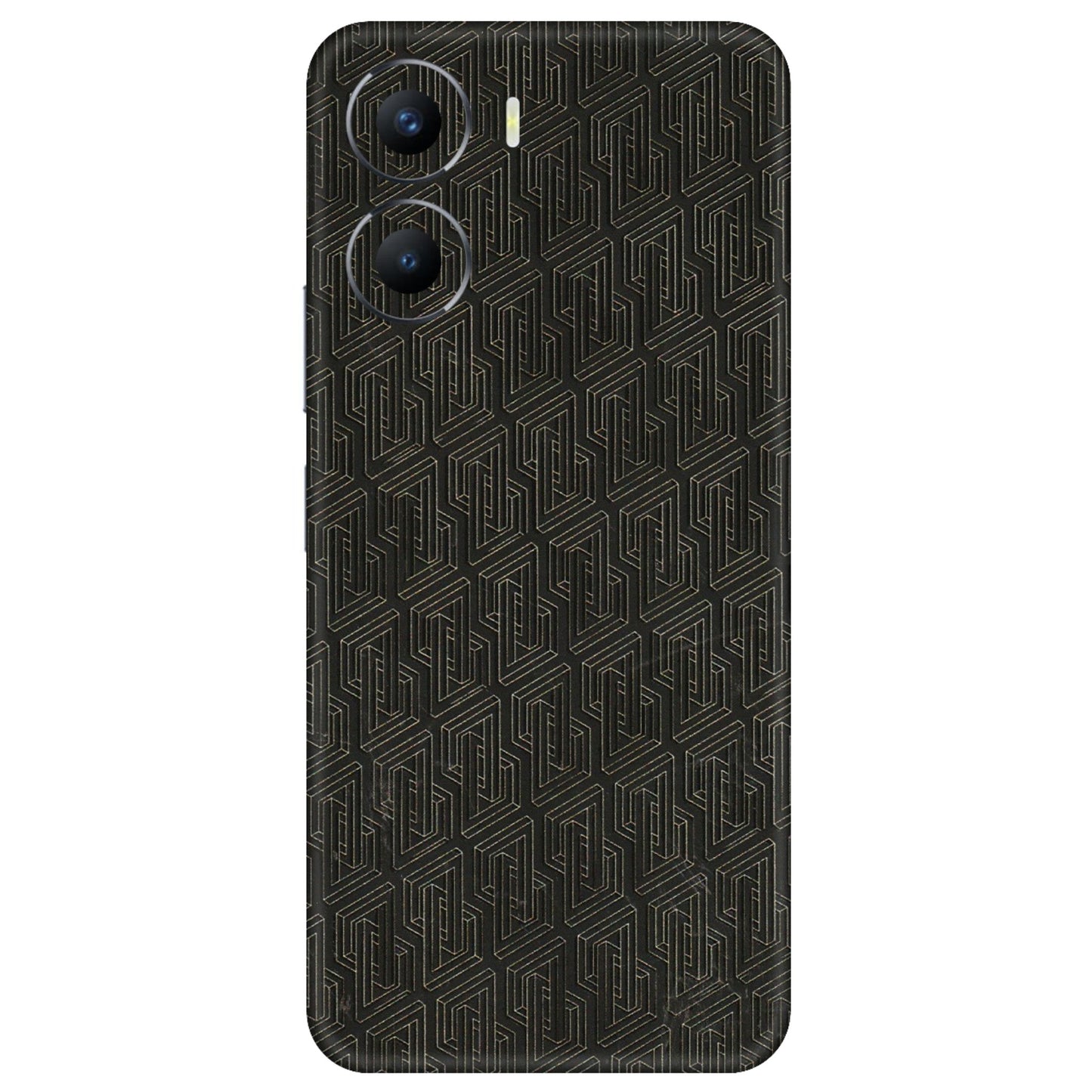 VIVO Y Series Phone Skins (All Models) - Black Abstract Pattern - 3D Embossed Finish (L-117) Vivo Y56 (5G)